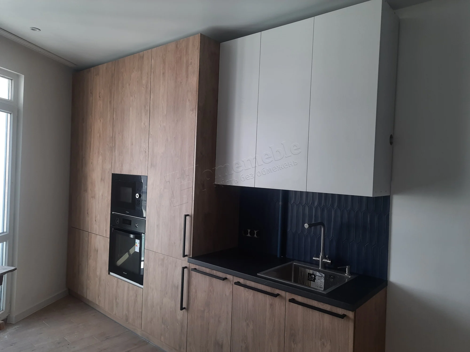 Кухня 552 з двох зон, Кухні зі шпону дерева, фото 2