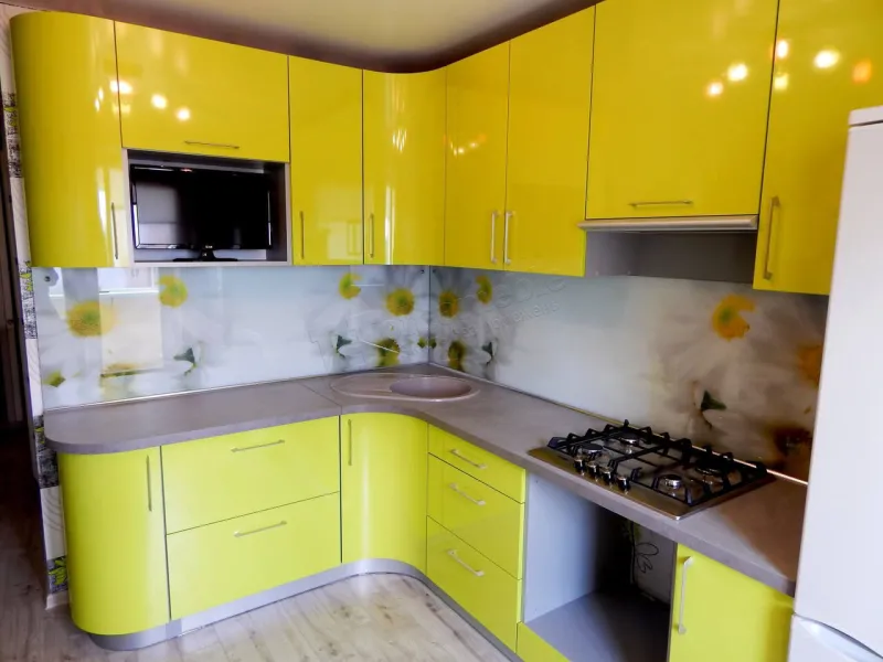 Жовта кутова Кухня 362, Кухні з фарбованим МДФ, фото 1