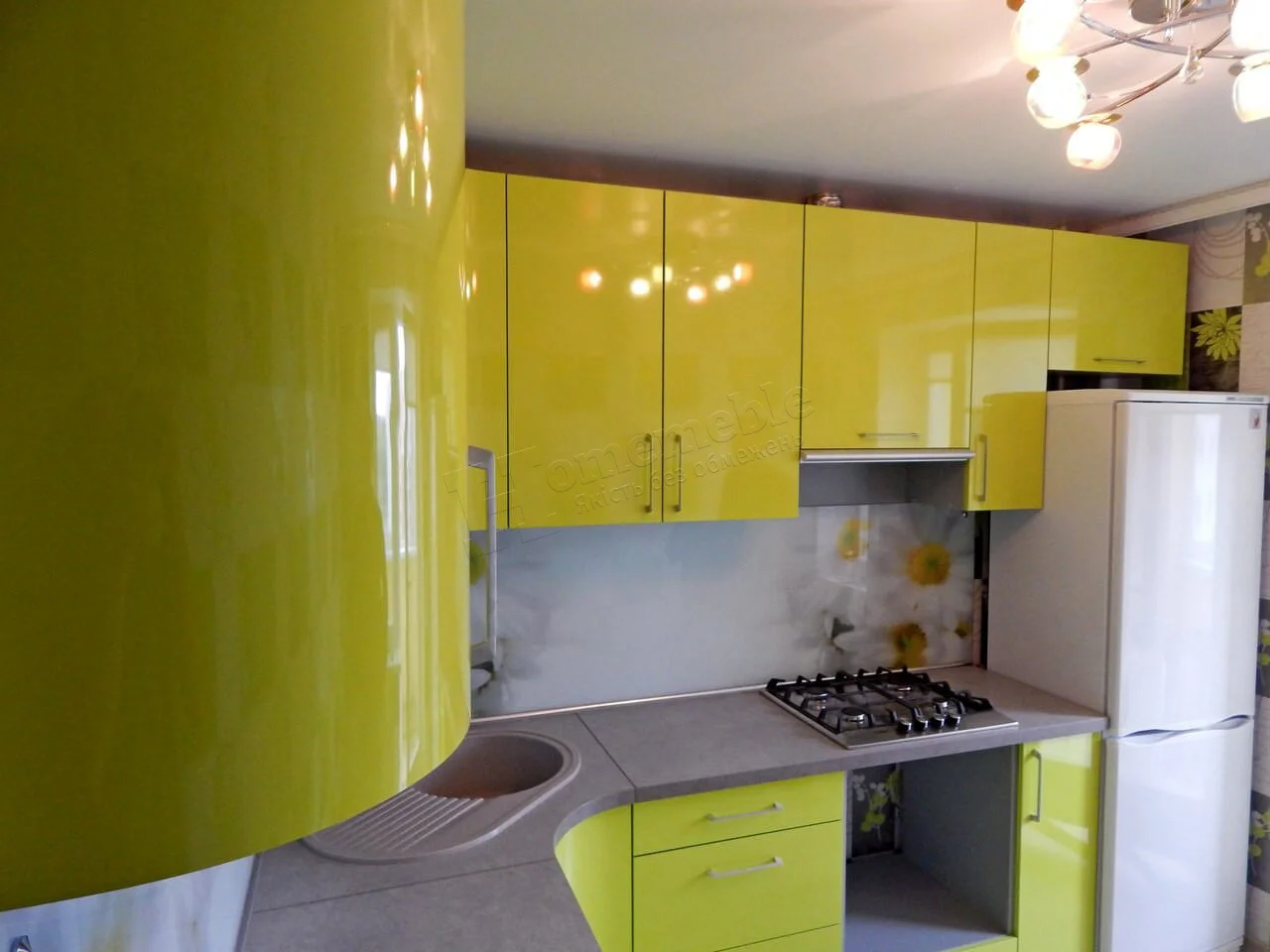 Жовта кутова Кухня 362, Кухні з фарбованим МДФ, фото 2